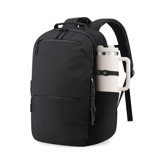 Factory-made Polyester Computer Backpack 15.6-inch Laptop Large Cup Holder Waterproof 20-35L Air Cushion Straps Outdoor Use