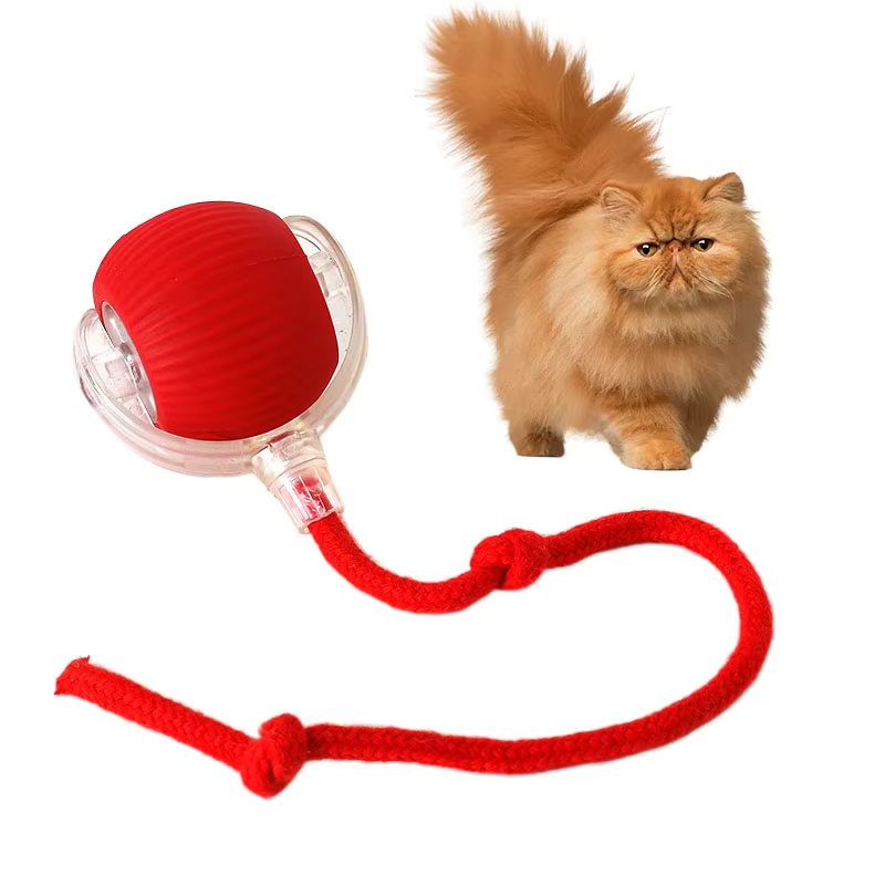 Interactive Automatic Pet Toy Ball with Tail – Eco-Friendly Teaser Toy for Cats & Dogs, Indoor Play & Exercise