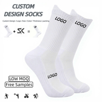 Chaussettes de sport en jacquard personnalisées avec logo, chaussettes athlétiques en coton blanc imprimées pour hommes et femmes, vente en gros