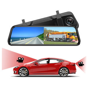 Voiture dvr dash cam caméra rétroviseur miroir streaming multimédia enregistreur vidéo g-sensor fhd 1080p double objectif - Product Image 1