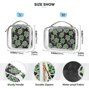 Custom Logo Transparent Waterproof <b>Small</b> Clear Makeup Bag 2-pack Sets Transparent Clear PVC Zipper Closure Travel Toiletry Bag - Product Image 4