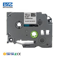 Ruban adhésif TZe 12 mm compatible avec les étiquettes Brother TZc231 TZc 231 TZe231 TZe 231 Noir sur blanc