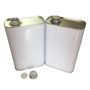 1L Screw Top Rectangle Metal Tin Chemical Paint Oil Easy Open Tin Can Products With Plastic Lid