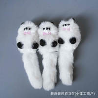Porte-clés mous en peluche QQ avec fourrure de vison, ours, raton laveur, renard, pompon, nœud moelleux et longue queue pour sacs et voitures