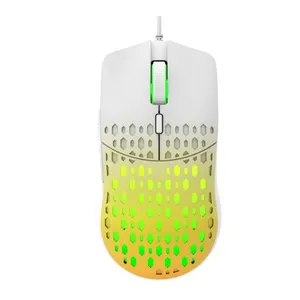 USB Wired Gaming Mouse RGB Backlit Gamer Mouse Adjustable 3600 DPI Honeycomb Ergonomic Mice Grandiant Color Gaming Mouse