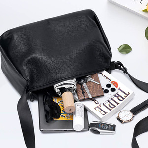 Borsa a tracolla a spalla singola a tracolla a tracolla Messenger da <span class=keywords><strong>uomo</strong></span> che corre Pack toracico con accesso laterale in <span class=keywords><strong>pelle</strong></span> e telefono - Product Image 5