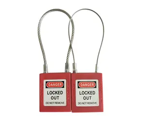 Tag Lockout Kunci Kabel Baja dengan Kunci, 1 Kunci Per Kunci, Gembok Keamanan Kabel Terkunci Kualitas Tinggi 38Mm