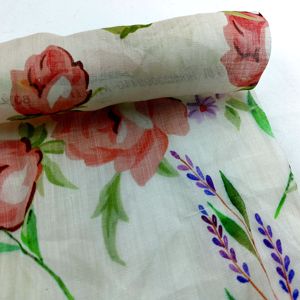 Bán Buôn 60gsm 100% Tinh Khiết Linen Ramie Vải Hoa Lớn Mô Hình In Ấn Dệt Kỹ Thuật Cho Dresses Nhà Hàng Dệt May" - Product Image 2