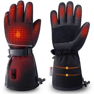 Heating gloves with power bank men hand warmer rechargeable touch screen water resistant light heat gloves for winter