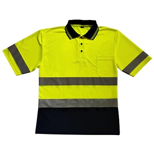 Camiseta de Seguridad Reflectante ANSI ISEA 107 Clase 2, de Poliéster Fluorescente Amarillo Naranja, Unisex, Manga Corta, para Tráfico y Trabajo en Carreteras - Product Image 1