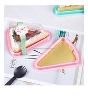 Boîte à gâteau triangulaire jetable écologique personnalisée en PET 0,3 mm, emballage pour tranches de cheesecake, couvercle transparent, marque TIANCHOU