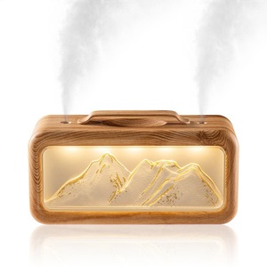 New Snow Mountain 600ml Humidifier Creative Fireplace Atmosphere Lamp Household Home Office <b>Desk</b> <b>Large</b> Capacity - Product Image 2