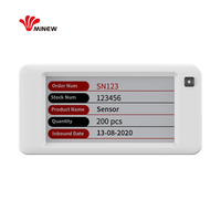 Minew 2,66 pulgadas ESL Eink Display BLE 5,0 Etiqueta de precio digital ESL Etiqueta de estante electrónica API Puede integrar el sistema POS Nuevo minorista