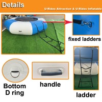 Trampoline aquatique gonflable, plateforme de plongée et d'éclaboussures, échelle, diamètre 3m, matériau PVC, certifié CE, usage commercial et en station balnéaire