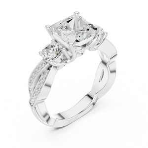 Anillo de Compromiso Solitario de Diamante de Laboratorio de Alta Calidad al por Mayor, Estilo Lujoso, Anillo de Compromiso de Plata Hecho a Mano para Mujer - Product Image 4