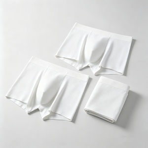 Boxer da <span class=keywords><strong>Uomo</strong></span> in Modal Senza Cuciture Bianchi, Morbidi e Traspiranti, con Elastico in Vita e Design Ergonomico - Product Image 1