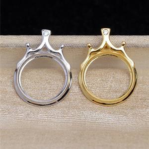 S925 Silver 15.3mm Marble Pearl Hollow Crown Semi Finished DIY <b>Tray</b> 5492 for <b>Jewelry</b> Findings & Components - Product Image 1