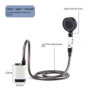 Pompe de douche électrique portable 5200 mAh rechargeable, douche manuelle <span class=keywords><strong>pour</strong></span> le camping, le lavage de voiture et le bain des animaux de compagnie - Product Image 2