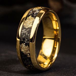 Anillos De Acero Inoxidable Men's Gold Stainless Steel High-End <b>Ring</b> Vintage Starry Sky Oval Cut Wedding Engagement Finger Band - Product Image 6