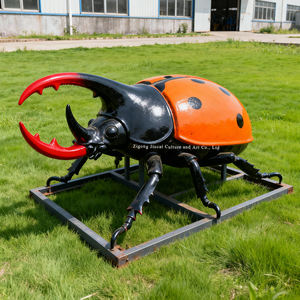 Mafsallı yaşam boyutu çelik/silikon <span class=keywords><strong>Beetle</strong></span> modeli açık/kapalı biyoloji öğretim için son derece detaylı gerçekçi böcek modeli - Product Image 6