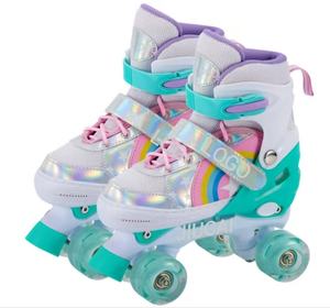 Patins à roulettes à roulettes lumineuses pour adultes, vente chaude, pas cher, patins à roulettes quad à 4 roues pour hommes et femmes avec cadre en alliage de support en aluminium - Product Image 1