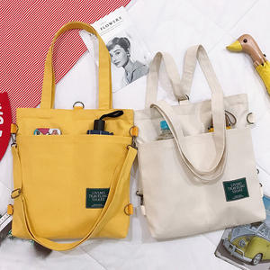 Bolsa <span class=keywords><strong>de</strong></span> lona personalizada <span class=keywords><strong>de</strong></span> alta calidad Bolsa <span class=keywords><strong>de</strong></span> compras <span class=keywords><strong>de</strong></span> lona con bolsillo y cremallera - Product Image 1