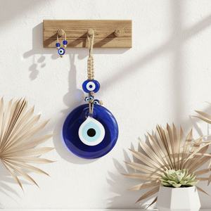 Adorno colgante de pared de mimbre con cuentas de ojo malvado, cristal de tejido, plástico, pequeño - Product Image 3