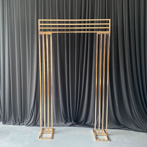 Romantic Modern Gold Flower <b>Frame</b> Background Outdoor Wedding <b>Arch</b> Metal Iron Eco-Friendly Square Rack Layout Props - Product Image 3
