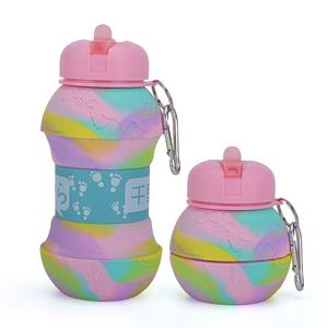 Bouteille d'Eau Pliable Sans BPA pour Enfants, Design Ballon en Silicone, <span class=keywords><strong>Gourde</strong></span> de <span class=keywords><strong>Sport</strong></span> Pliante, Logo <span class=keywords><strong>Personnalisé</strong></span>, École, Voyage pour Enfants - Product Image 1