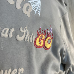 Chine Vente en gros Sweat à capuche épais en coton bouffant personnalisé Sweat à capuche surdimensionné 500gsm en éponge française pour hommes - Product Image 3