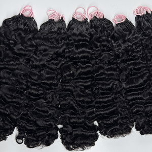 Cabello humano rizado para crochet, negro natural, pre-enlazado, suave, con rizos completos y puntas rizadas para trenzas de crochet. - Product Image 4