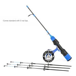 SNEDA Ensemble de pêche hivernale complet 3 cannes interchangeables sensibles <span class=keywords><strong>pour</strong></span> la pêche sur glace Ensemble de voyage portable transfrontalier - Product Image 4