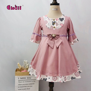 Vestito estivo da bambina di 2-5 anni vestito patchwork <span class=keywords><strong>rosso</strong></span> da bambina vestito da principessa giornaliero opzionale a quattro colori - Product Image 5