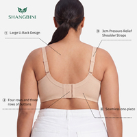 Soutien-gorge sans fil respirant en maille blanche SHANGBINI, soutien-gorge à maintien ondulé grande taille, fabrication OEM ODM, fourniture de marques privées