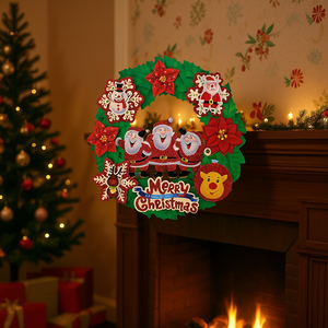 Guirlande en papier de Noël EB 15, décoration intérieure, montage mural, style traditionnel, fournitures de fête, 72 pièces CS - Product Image 2