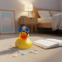 Canard de bain flottant de style classique, sans BPA, écologique, jouet de bain pour enfants, canard pirate