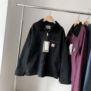 เสื้อแจ็คเก็ตผ้าแคนวาสทรงบอมเบอร์แบบซิป สไตล์เรโทรบางเบา รุ่นดีทรอยต์ ไฟว์ คัลเลอร์ สำหรับฤดูใบไม้ร่วง คุณภาพสูงแบบขายส่ง รุ่น 1:1 คาร์ฮา เมนไลน์ - Product Image 6