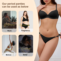 Culotte menstruelle en bambou bio OEM ultra douce, 4 couches absorbantes, pour flux abondant - Femme et adolescente