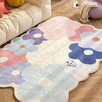Cute Flower Design Faux Wool Carpets Decorative Carpets and Rugs Living Room Microfiber Cashmere Area Rug