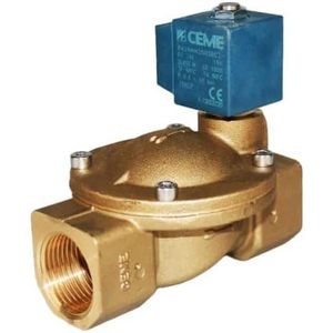 Vanne solénoïde Ceme 1 pouce NPT 2 voies normalement fermée 24VDC en laiton pour eau - Product Image 1