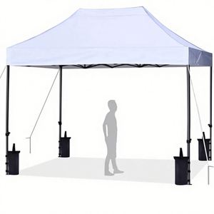 ABCCANOPY 5+ Person Waterproof Oxford Pop <b>Canopy</b> <b>Tent</b> Commercial Instant Shelter Wheeled Carry Bag 10x15 FT White 170t Polyester - Product Image 3