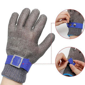 Gants anti-coupure à cinq doigts en acier inoxydable, doublure en acier à double trempage, pour l'<span class=keywords><strong>abattage</strong></span> des poissons, utilisation en cuisine, <span class=keywords><strong>tronçonneuse</strong></span> - Product Image 6