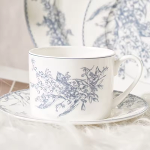 פרח כחול אירופאי מודפס עצמות סין ארוחת ערב פורצלן שושן של עמק עיצוב משובח הגשה מנות וצלחות - Product Image 3