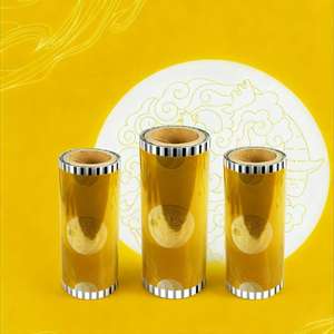 Rollo de película de embalaje de PVC amarillo dorado mate con logotipo personalizable de alta calidad rollo de película de embalaje de alimentos para Festival - Product Image 4