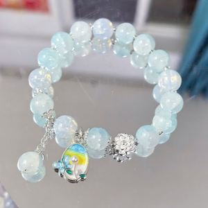 Pulsera de Cuentas de Cristal Glaseado, Joyería Dulce para Mujer, Pulsera de Mariposa y Flor, Pulsera de Cuentas de Cristal Agrietado con Diseño de Palomitas de Maíz de Fantasía - Product Image 4