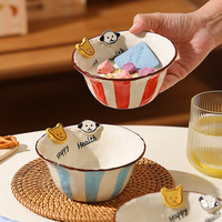 Ensemble de bols créatifs en porcelaine fine, motif petit chien mignon, pour desserts, soupes, riz et légumes - Style américain