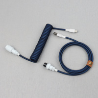Câble de clavier mécanique enroulé USB-C GX16 Aviator, conducteur en cuivre pur, blindage en nylon tressé, conception à double gaine - 12 mois