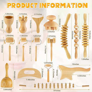 Kit de massage corporel en bois, outils de massage du dos en bois, écologiques, durables, anti-cellulite, ensemble d'outils de massage Maderoterapia - Product Image 6