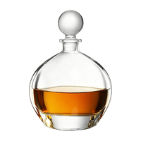 Ensemble de carafe à whisky en verre transparent de luxe personnalisé de 24,6 oz, base lourde, bouchon sphérique hermétique de qualité alimentaire durable pour spiritueux et vin