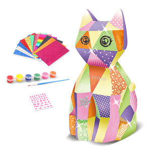 ألعاب فنية وحرفية للأطفال بالجملة، ارسم مصباحك الخاص على شكل قطة أو ديناصور أو دب، لعبة إضاءة ليلية - Product Image 2